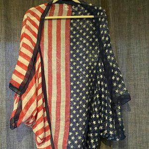 Mossimo American Flag Kimono